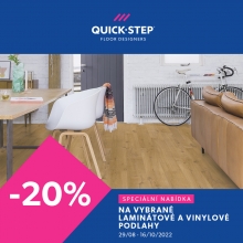 Sleva 20% na vinylové i laminátové podlahy QuickStep